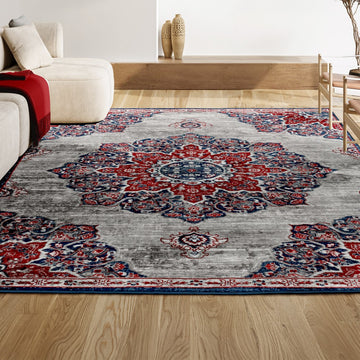 Modern Persian Vintage Moroccan Medallion Area Rug